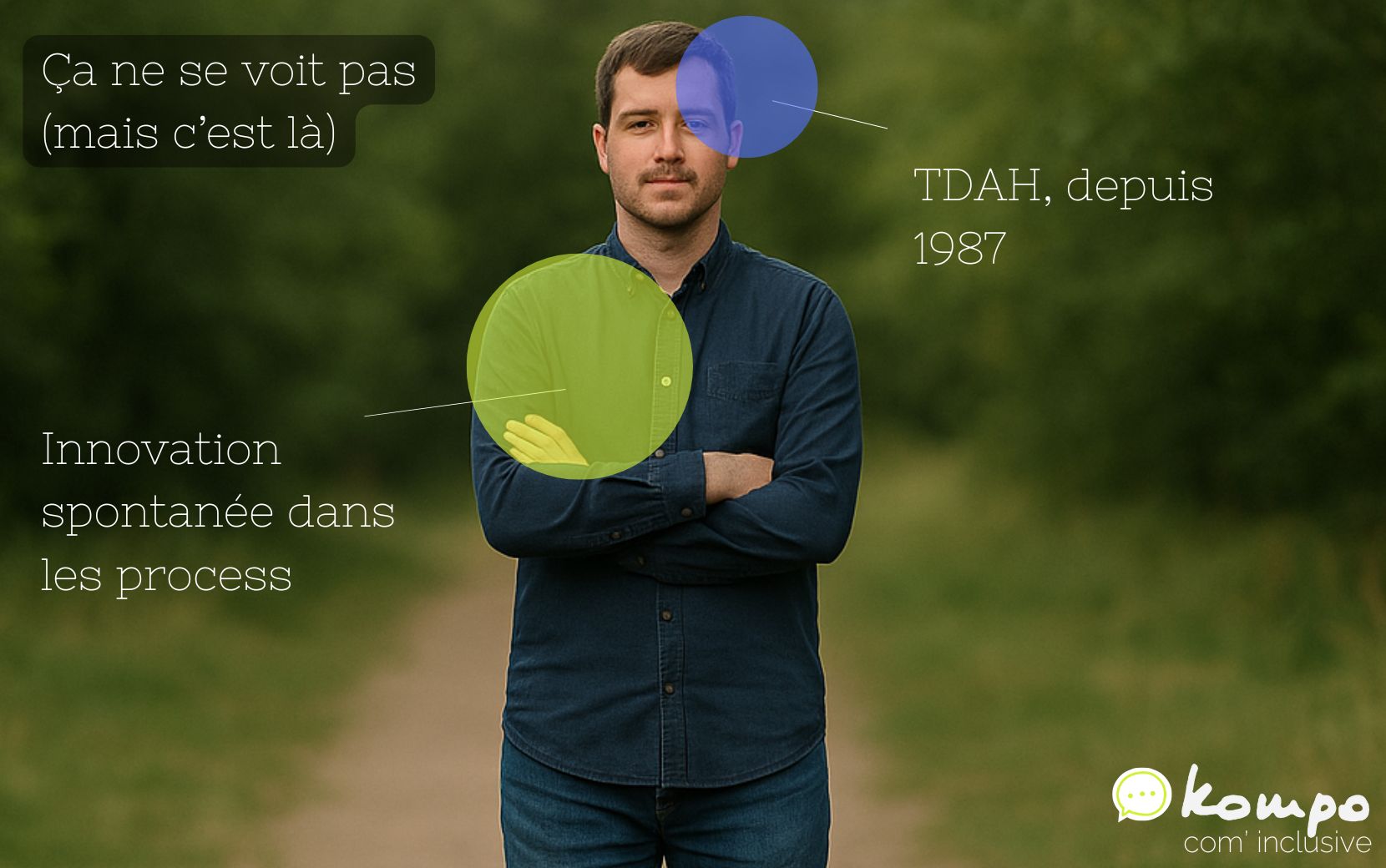 Handicap invisible : trouble du déficit de l’attention avec hyperactivité (TDAH) (depuis 1987) – atout : innovation spontanée dans les process.