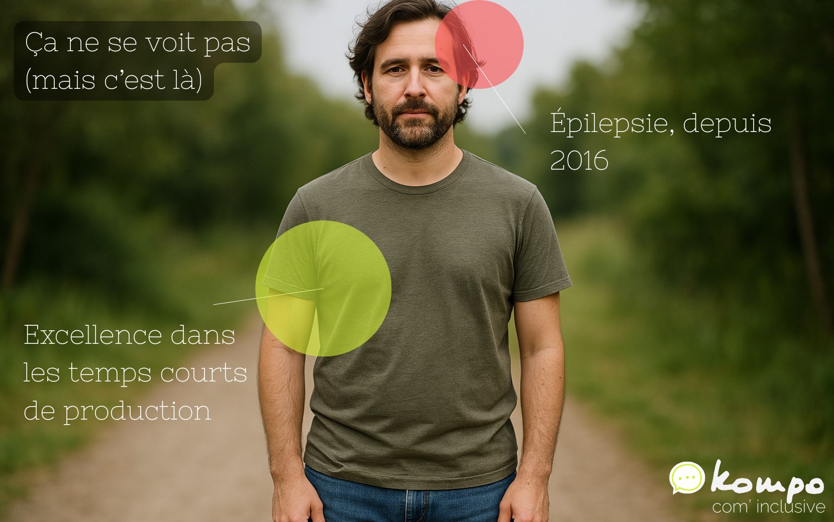 Handicap invisible : épilepsie (depuis 2016) – atout : excellence dans les temps courts de production.