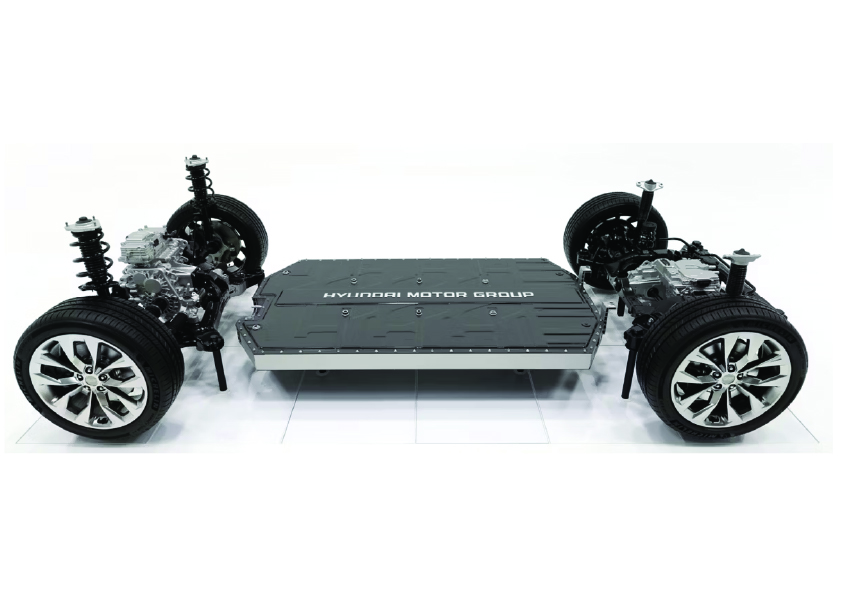 Plate-forme électrique Hyundai E-GMP avec batterie intégrée dans le plancher