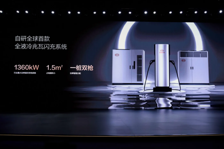 Station de recharge mégawatt BYD avec stockage d’énergie et refroidissement liquide